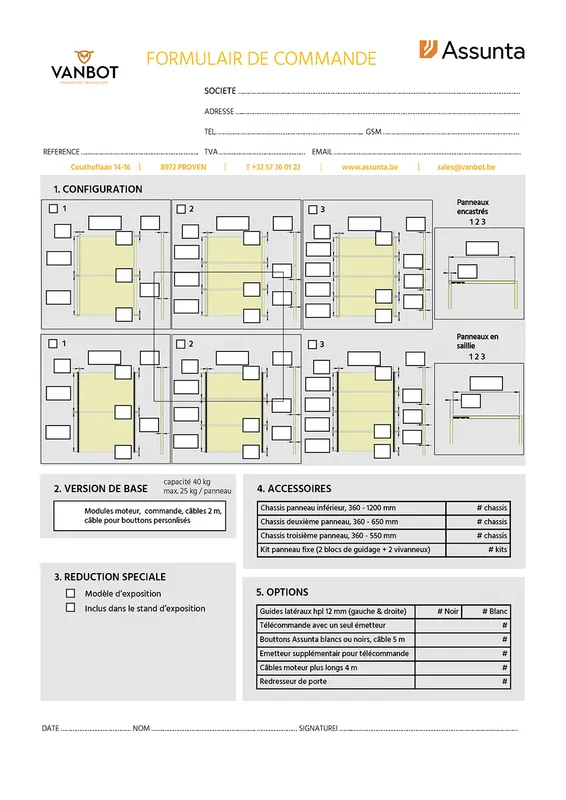 Formulaire de commande